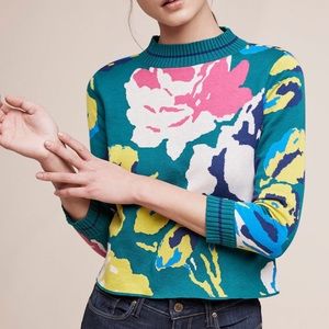 Anthropologie Laine Floral Pullover